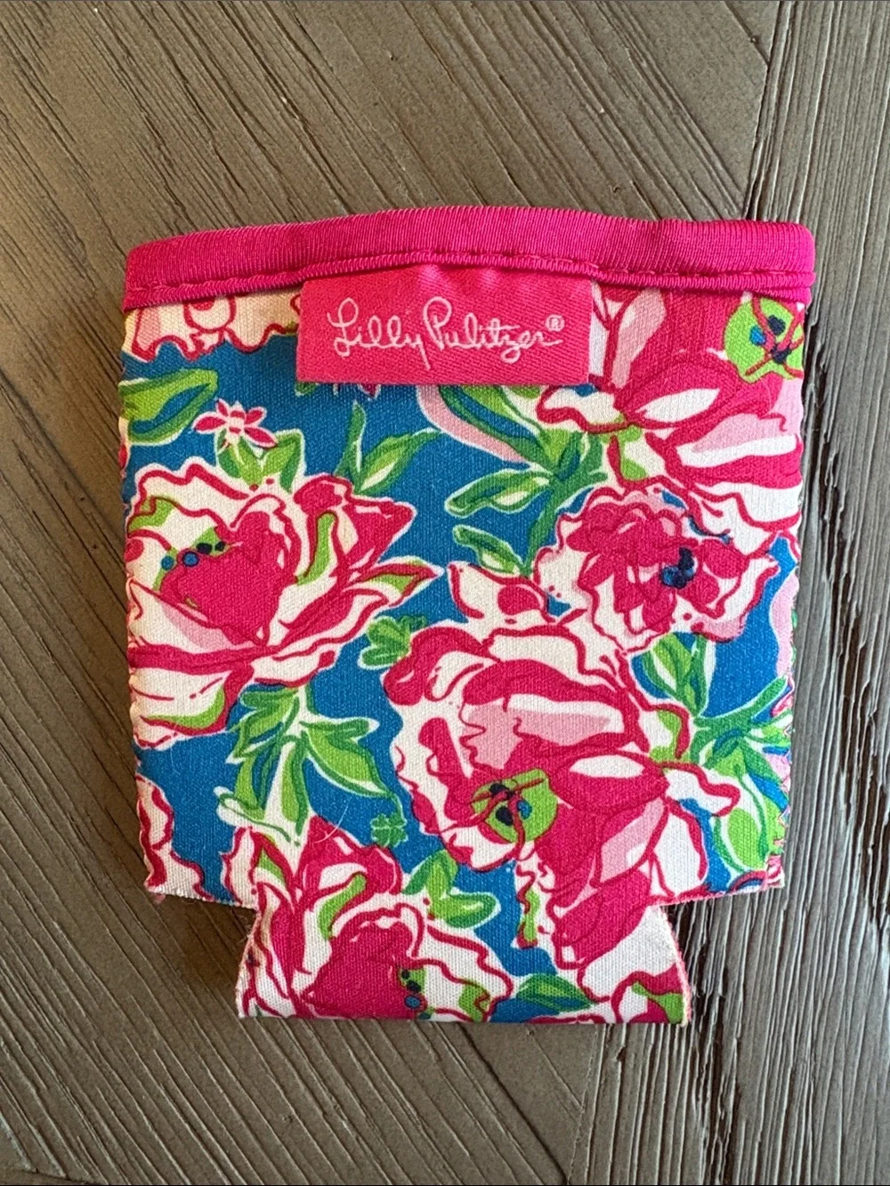 Lilly Pulitzer Floral Koozie - Pink & Blue